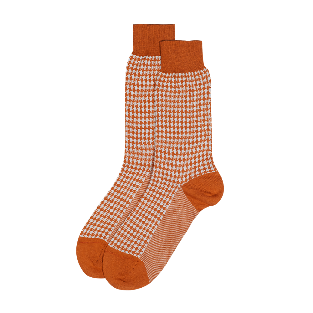 Mid-Calf Mens Dress Socks - Jacquard Orange - 100% Organic Cotton | Ethicrue Mid-Calf Mens Dress Socks - Jacquard Orange - 100% Organic Cotton | Ethicrue