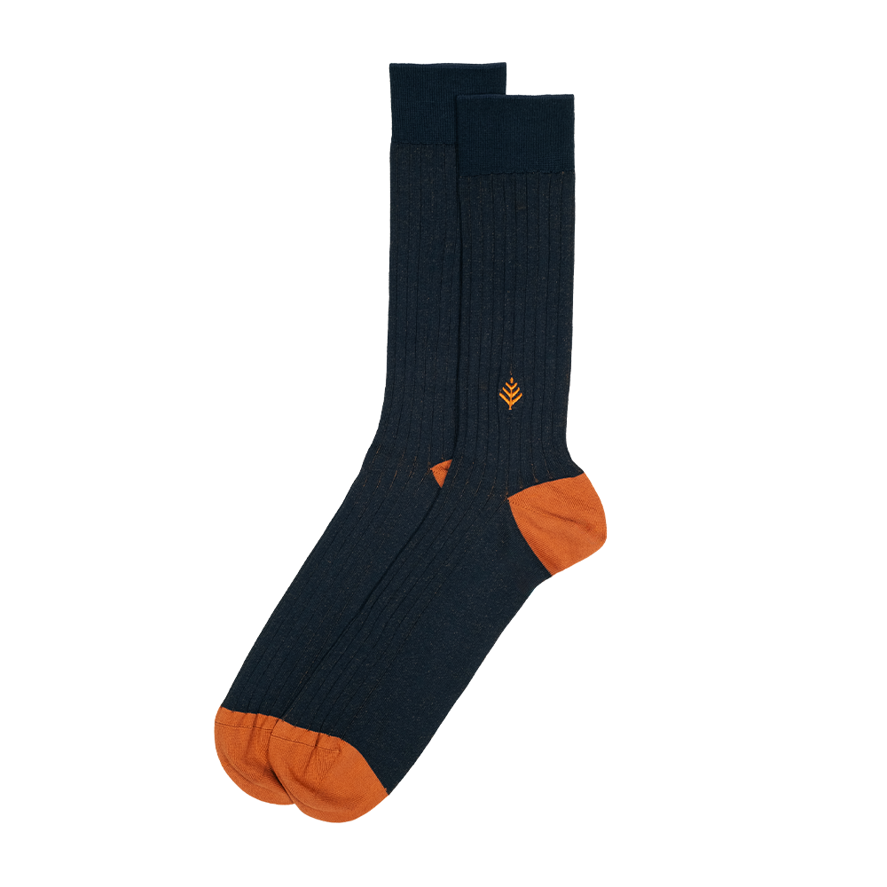 Mid-Calf Mens Dress Socks - Blue Ribbed - Organic Cotton | Ethicrue Mid-Calf Mens Dress Socks - Blue Ribbed - Organic Cotton | Ethicrue
