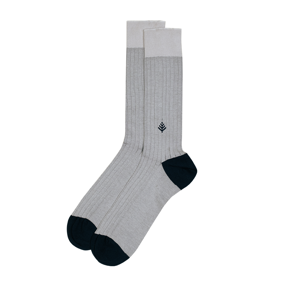 Mid-Calf Mens Dress Socks - Grey Ribbed - Organic Cotton | Ethicrue Mid-Calf Mens Dress Socks - Grey Ribbed - Organic Cotton | Ethicrue