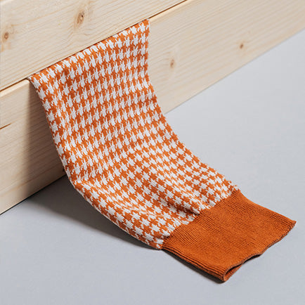 Jacquard Mid-Calf Orange Mens Dress Socks | Ethicrue Vintage Socks Jacquard Mid-Calf Orange Mens Dress Socks | Ethicrue Vintage Socks