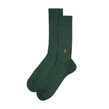 green mid-calf organic cotton dress socks