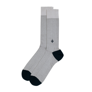 mid-calf grey and black dress socks made from organic cotton